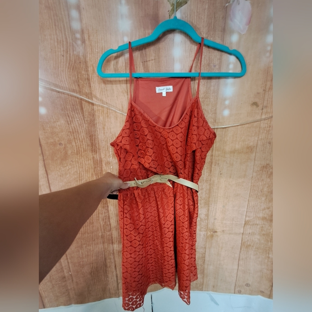 Orange spaghetti strap dress